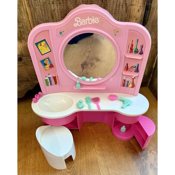 MATTEL Barbie Beauty Center Playset 1991 Bathroom Vanity & Accessories #7566 - Picture 1 of 10